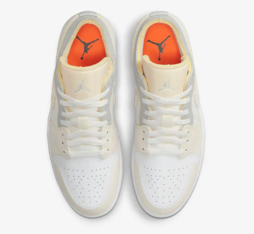 Air Jordan 1 Low Inside Out Creme Branco Cinza Claro