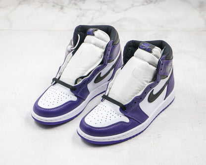 Jordan 1 Retro High Court Roxo Branco 