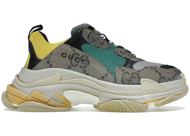 Gucci X Balenciaga The Hacker Project Triple S Bege Verde Amarelo 