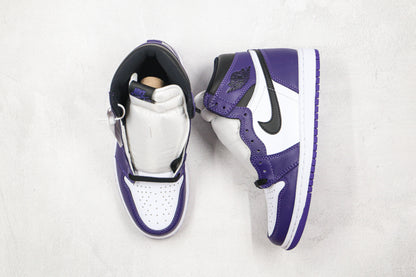 Jordan 1 Retro High Court Roxo Branco 