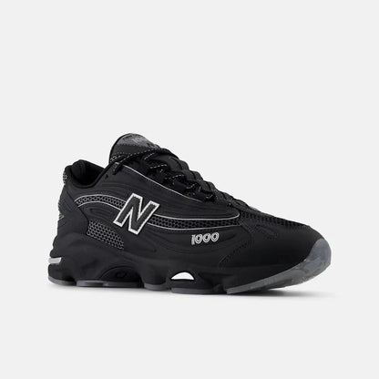 New Balance 1000 Preto Branco Prata Metálico