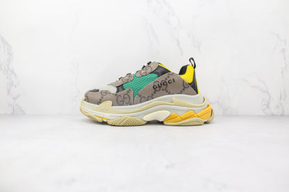 Gucci X Balenciaga The Hacker Project Triple S Bege Verde Amarelo 
