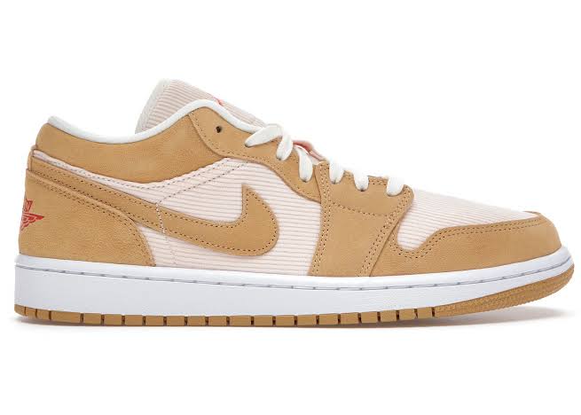 Jordan 1 Low SE Twine Laranja Quartzo Veludo Cotelê 