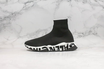 Tênis Balenciaga Speed ​​Graffiti Preto e Branco 
