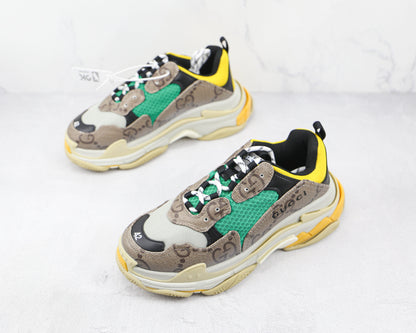 Gucci X Balenciaga The Hacker Project Triple S Bege Verde Amarelo 
