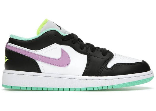 Jordan 1 Low Verde Brilhante Violeta Choque 