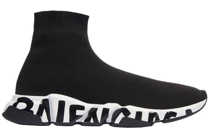 Tênis Balenciaga Speed ​​Graffiti Preto e Branco 