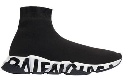 Tênis Balenciaga Speed ​​Graffiti Preto e Branco 