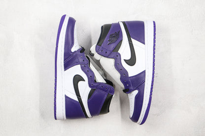 Jordan 1 Retro High Court Roxo Branco 