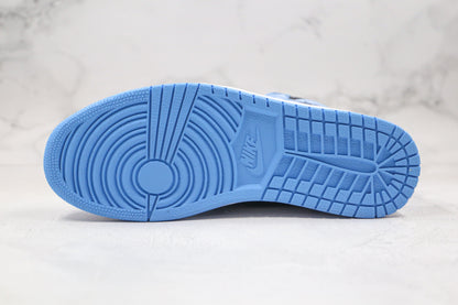 Jordan 1 Retro High Branco Azul Universitário Preto 