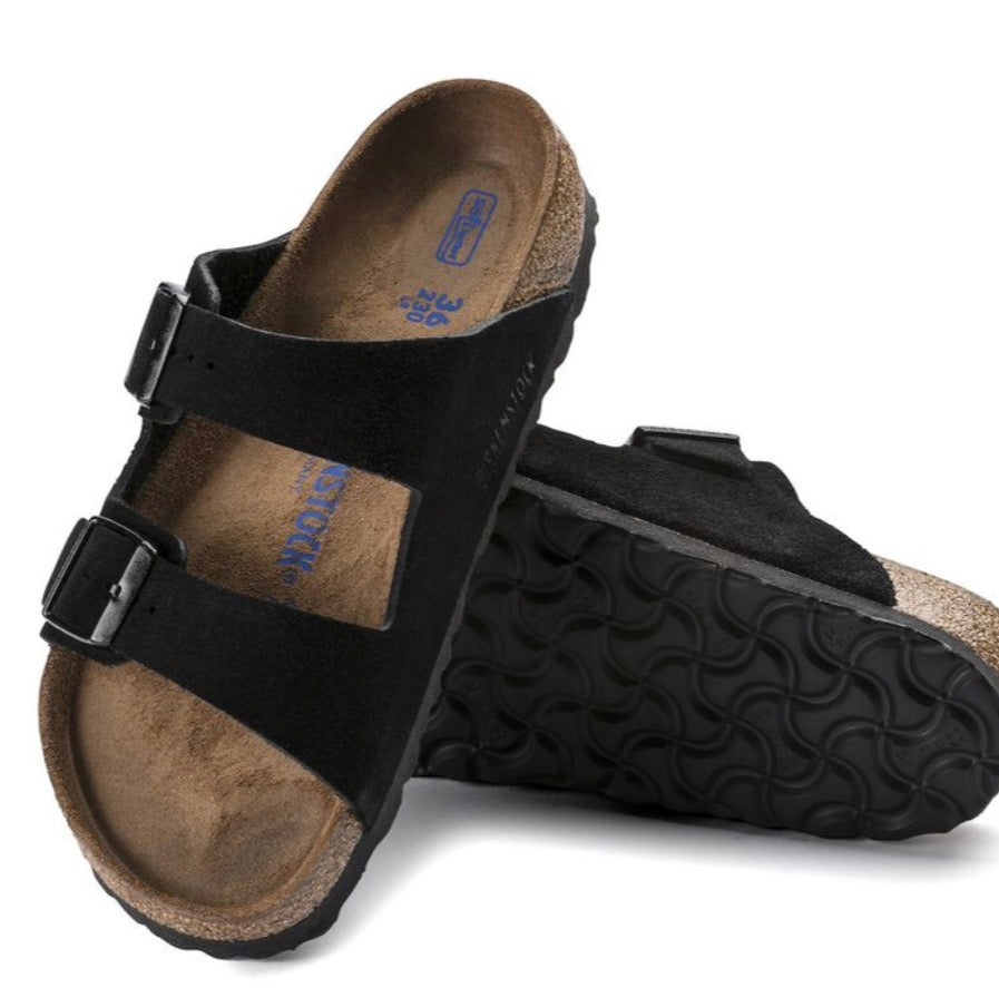 Birkenstock Arizona Soft Footbed Camurça Preta