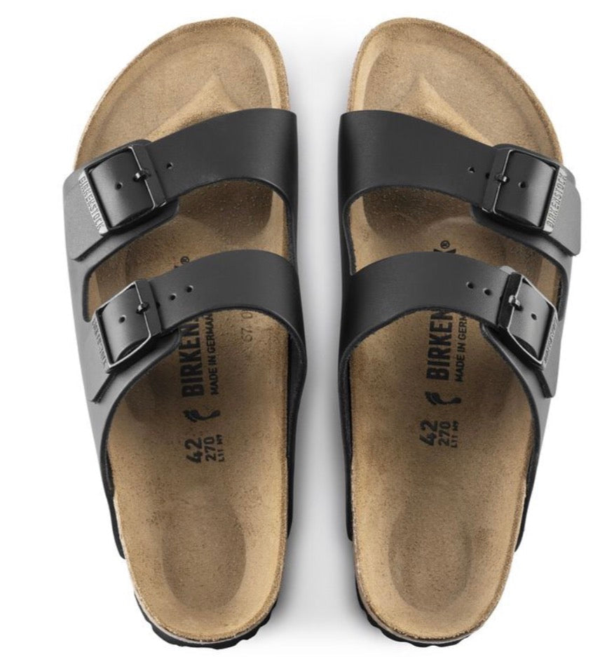Birkenstock Arizona em couro liso preto
