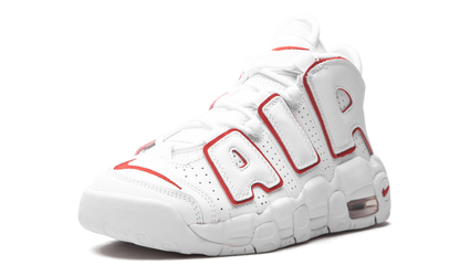 Nike Air More Uptempo Branco com Contorno Vermelho Universitário