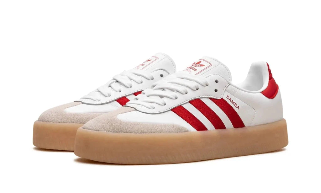 Adidas Sambae Branco Melhor Vermelho Goma 