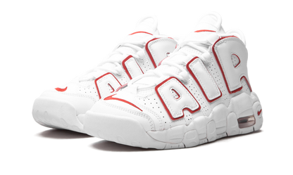 Nike Air More Uptempo Branco com Contorno Vermelho Universitário