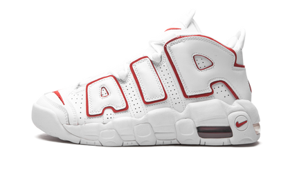 Nike Air More Uptempo Branco com Contorno Vermelho Universitário
