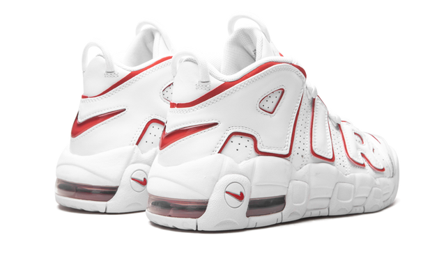 Nike Air More Uptempo Branco com Contorno Vermelho Universitário