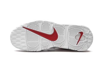 Nike Air More Uptempo Branco com Contorno Vermelho Universitário